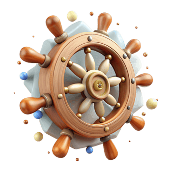 vibrant classic Historical Ship Wheel Transparent Background with Wooden Texture Isolated authentic png