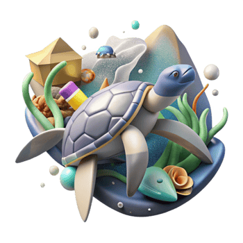 stunning traditional Plastic Pollution Affecting Sea Turtles Isolated Element high resolution png