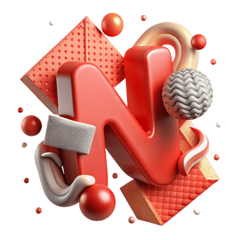 magnificent minimalist Pixel Font Letter N Cutout Red genuine png