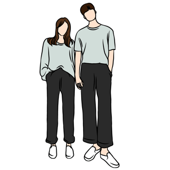 couple illustration flat style romantic valentine young style wedding fashionable blue cloth black pants png