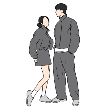 couple illustration flat style romantic valentine young style wedding fashionable black outfit png