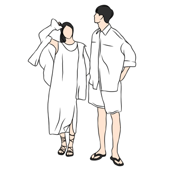 couple illustration flat style romantic valentine young style fashionable travelling chill summer png
