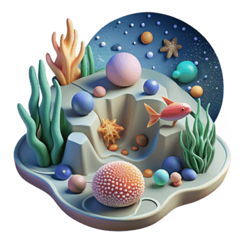 serene artistic Microscopic Aquatic Life Cutout with Brightfield Illumination authentic png