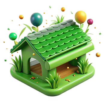 extraordinary minimalist Green Roof Lush Vegetation Cutout professional png