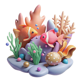 elegant contemporary Isolated Coral Reef Tropical Fish Silhouette detailed png