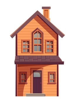 Country house. Farm in the countryside. Cottage cartoon illustration vector