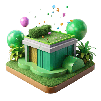 vibrant creative Green Roof Garden on Modern Building Cutout genuine png