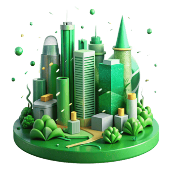 magnificent classic Green Cityscape with Sustainable Buildings Transparent Cutout original png
