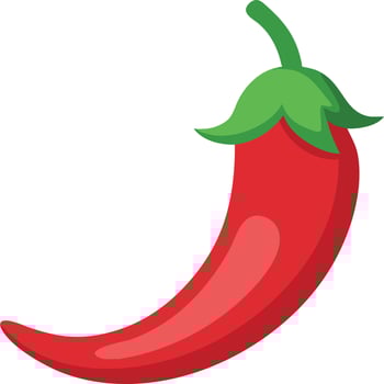 Vibrant red chili pepper illustration, isolated on white background, perfect for food or spice related designs. vector