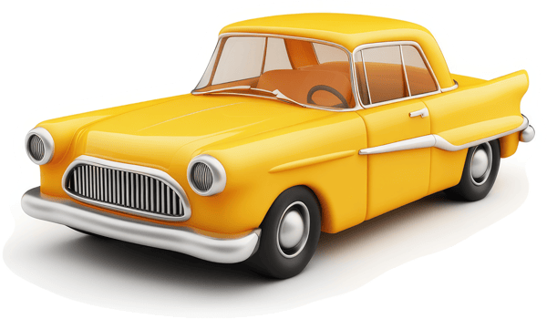Retro yellow vintage automobile illustration. png