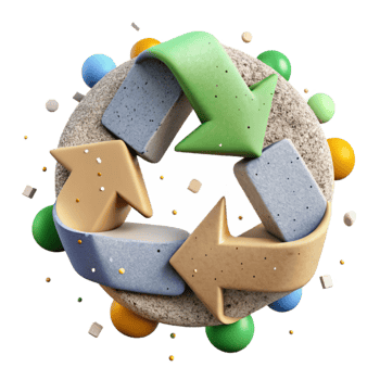dramatic modern Recycle Symbol with Grunge Texture Isolated Cutout original png