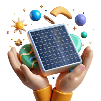 magnificent minimalist Hands Holding Solar Panel Model Transparent Background high quality png