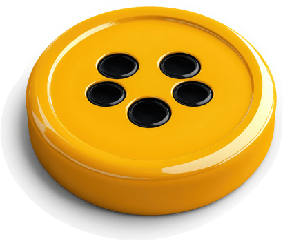Circular yellow button with black centers. png