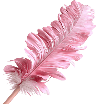 Pink Feather Quill Elegant Writing Tool Vintage Style Decorative Accent Timeless Charmistic Design Nostalgic Keepsake Statement Piece Romantic Beauty png