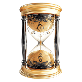 Gold Hourglass Elegant Timekeeping Accessory Decorative Piece Vintage Style Timeless Charm Nostalgic Keepsake Statement Piece Romantic Beauty Delicate Craftsmanship png
