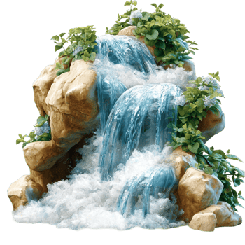 Waterfall Rock Formation Nature Beauty Decorative Accent Scenic Symbol Statement Piece Timeless Charm Delicate Craftsmanship Essential Beauty Charm Craftsmanship png