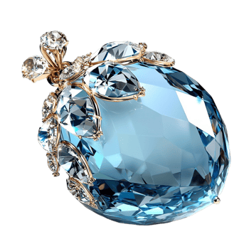 Blue Sapphire Orb Gold Frame and Sparkling Gem Illuminated by a Magical Glow for an Enchanted Decorative Piece Full of Wonder, Elegance, and Mystical Aura png