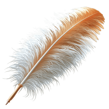 White Feather Quill Soft Texture and Elegant Design as a Vintage Writing Tool Nostalgic Flair, Perfect for Classic Desks andistic Literary Expression png