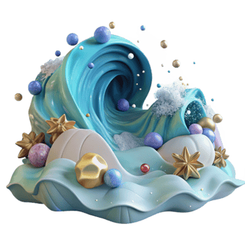 dramatic creative Ocean Waves Crashing on Shore Dynamic Angle Cutout high quality png
