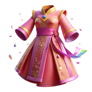 serene classic Pink Hmong Dress with Intricate Embroidery Transparent Background high quality png