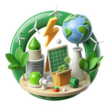 beautiful abstract Green Energy Solutions Infographic Transparent Background detailed png