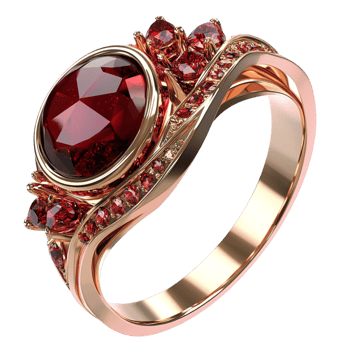 Ruby Ring Gold Band, Sparkling Gems Set in an Elegant Gold Band, Luxurious Bridal Accessory Timeless Design, Perfect for Celebrating Love and Commemorating Special Occasions. png