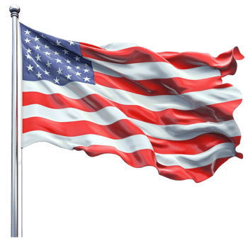American Flag Red White and Blue Stripes and Stars Showcasing Patriotic Design and Whimsical Charm Decor Offering Cultural Symbolism and Essential Piece for Traditional and Festive Display Settings png