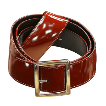 Red Leather Belt Featuring Gold Buckle and Sleek Design for Modern Accessory Needs Offering Luxurious Fashion Statement Elegant Appeal and Contemporary Style for Everyday and Formal Attire png