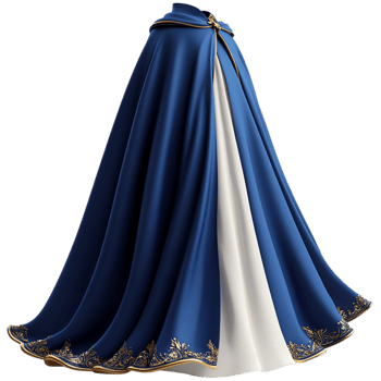 Blue Cloak Draped Fabric Mysterious Allure Elegant Masquerade Accessory Regal Charm Essential png