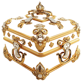White Jewelry Box Gold Accents Intricate Design Luxurious Storage Vintage Decor Essential Piece Elegant Organization png