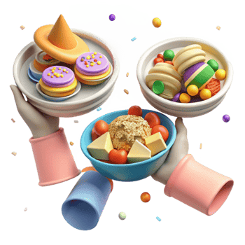 beautiful vintage Hands Holding Plates of Food at Potluck Transparent Background png
