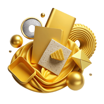 elegant vintage Golden Yellow Brand Identity Kit Mockup Isolated Element png
