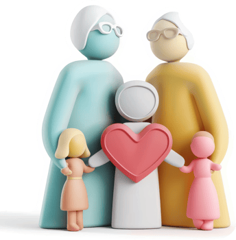 Multigenerational family portrait, embodying love and connection. png