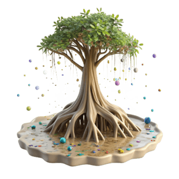 vibrant traditional Mangrove Tree with Dense Canopy Cutout Top View genuine png