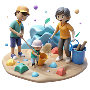 magnificent rustic Group of Children Cleaning Beach Cutout high resolution png