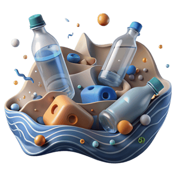 wonderful modern Ocean Pollution Plastic Bottles Isolated on White exclusive png
