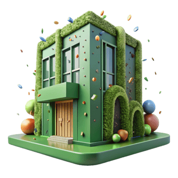 stunning artistic Green Building with Vertical Garden Cutout authentic png