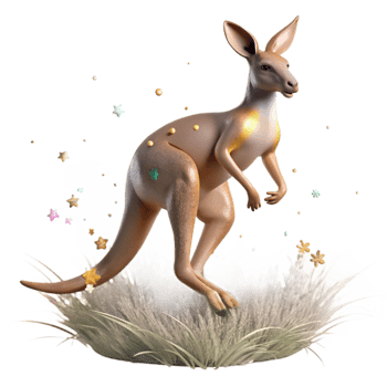 stunning abstract Kangaroo Hopping Across Grass Transparent detailed png