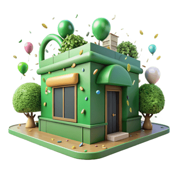 beautiful contemporary Green Building with Rooftop Garden Cutout high resolution png