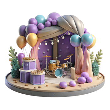 beautiful rustic Outdoor Concert in City Park Isolated Element exclusive png