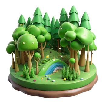 stunning abstract Green Forest Panorama Wide Angle Isolated exclusive png