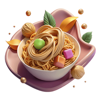 impressive minimalist Pad Thai Noodles Isolated with Peanuts genuine png