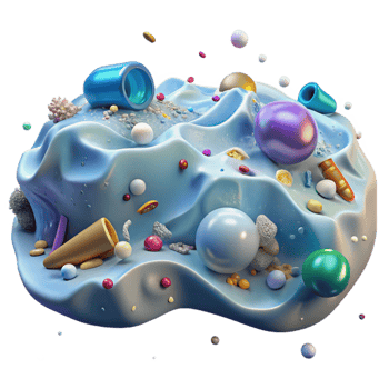 dramatic vintage Ocean with Plastic Pollution Transparent professional png