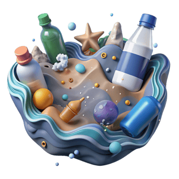 magnificent contemporary Ocean Pollution Plastic Bottles Isolated on White detailed png