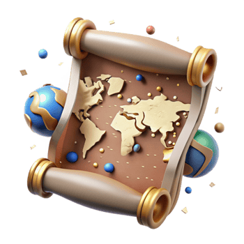 serene minimalist Old World Map Vintage Style Isolated Transparent Background high resolution png