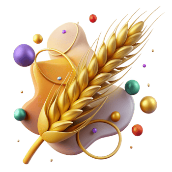 vibrant abstract Golden Wheat Stalk Side View Cutout professional png
