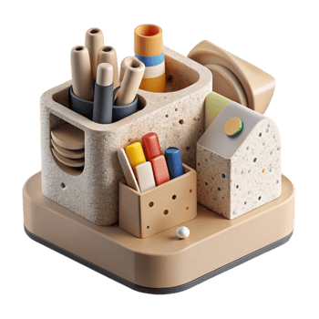beautiful vintage Modern Desk Organizer with Compartments Cutout png