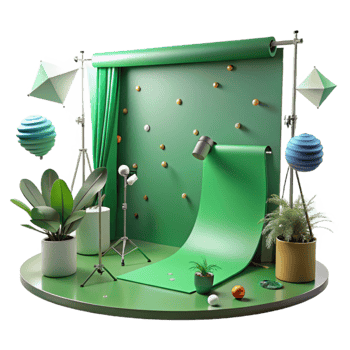 magnificent modern Green Screen Studio Setup Isolated Element authentic png