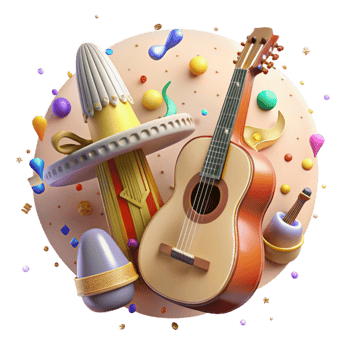 stunning abstract Mariachi Band Instruments Festive Design Transparent Cutout professional png