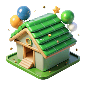 beautiful classic Green Roof Building Top View Cutout high quality png